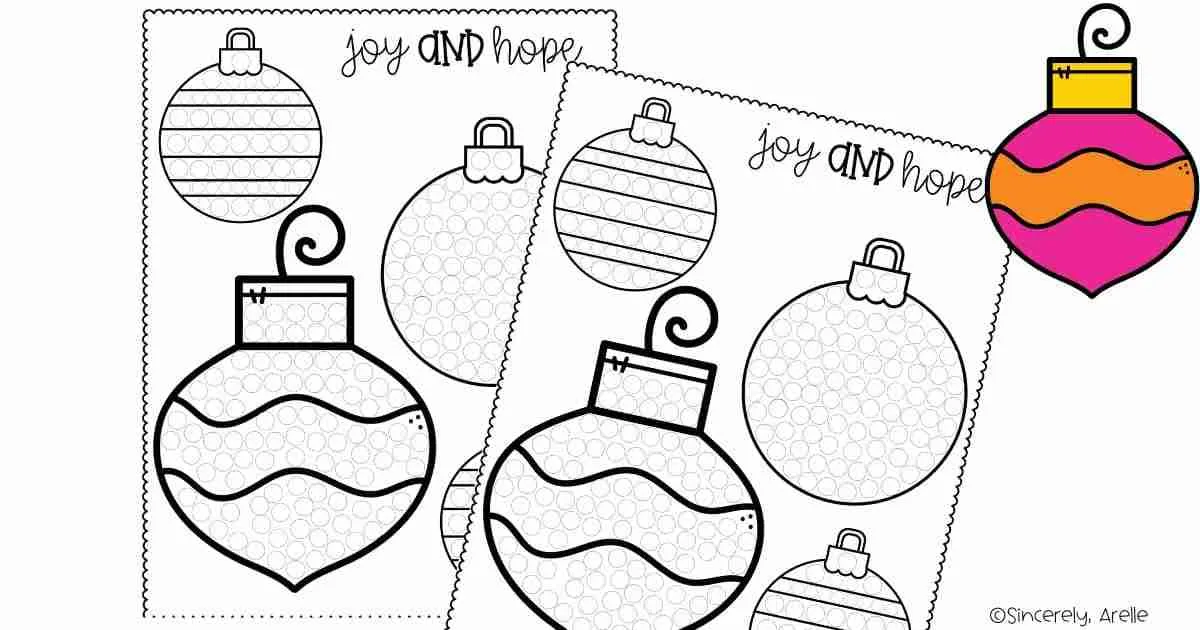 Free Christmas Ornaments Q-Tip Painting Printable - Smart Cookie Printables free-christmas-ornaments-q-tip-painting-printable-smart-cookie-printables